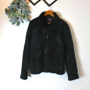 Milan Leather Vintage Patchwork Leather Suede Fur Accent Jacket